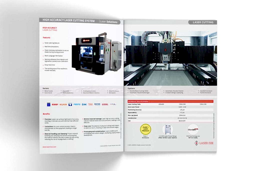 laser isse high accuracy laser cutting catalog pages mockup